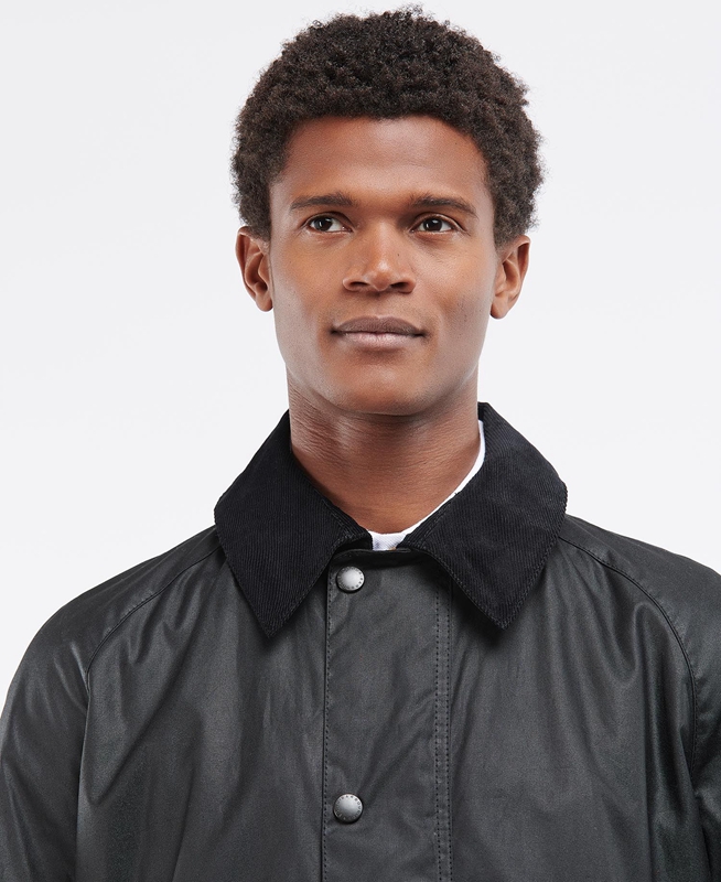 Barbour Beausby Férfi Viaszos Kabát Fekete | 837904-BPV