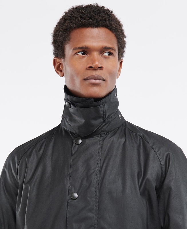 Barbour Beausby Férfi Viaszos Kabát Fekete | 837904-BPV