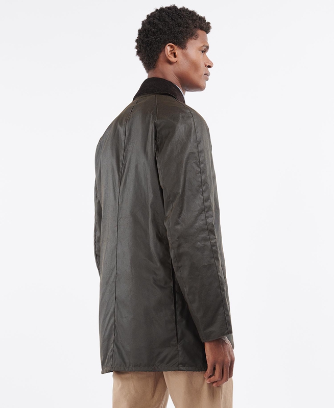 Barbour Beausby Férfi Viaszos Kabát Olivazöld | 497563-DKS