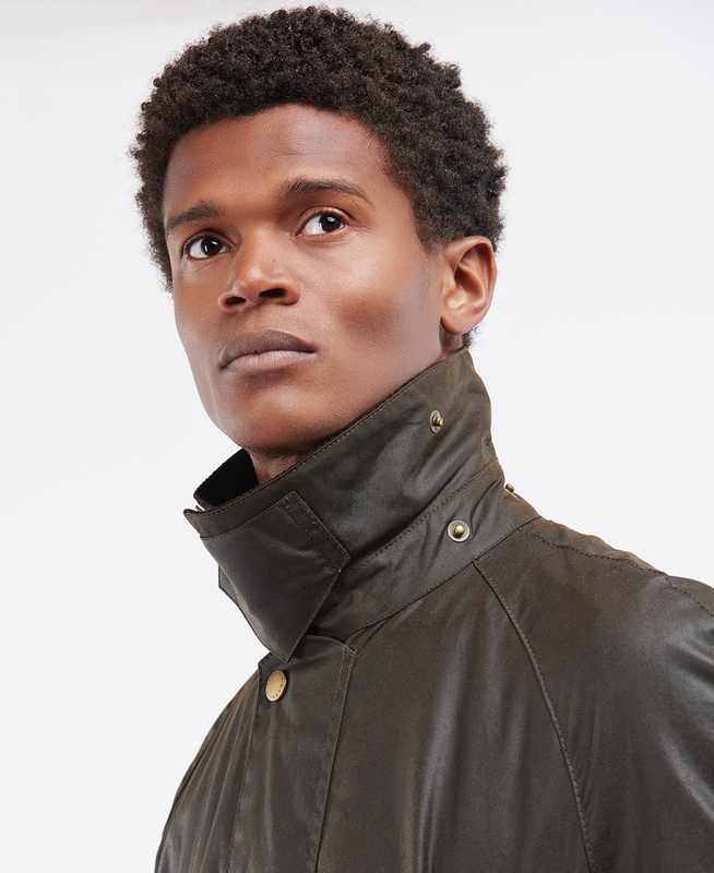 Barbour Beausby Férfi Viaszos Kabát Olivazöld | 497563-DKS