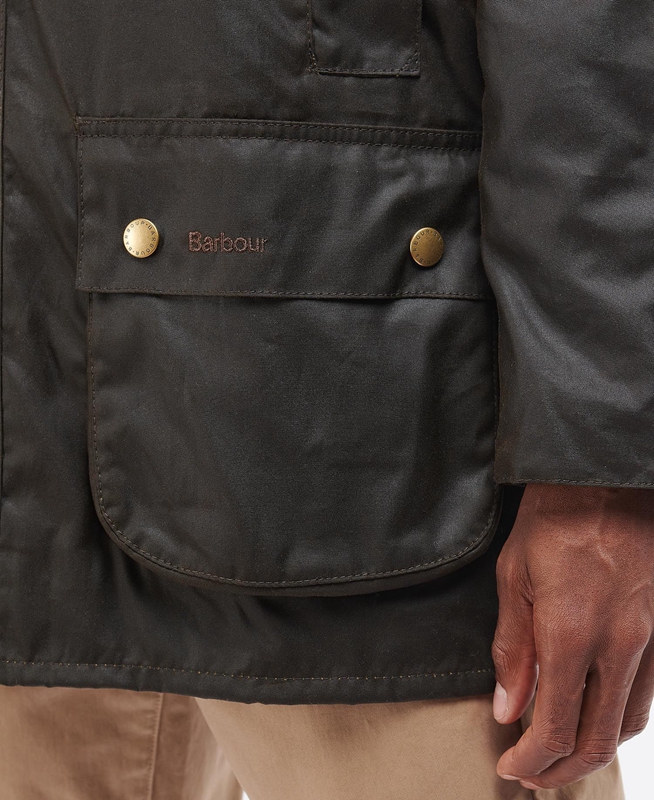 Barbour Beausby Férfi Viaszos Kabát Olivazöld | 497563-DKS