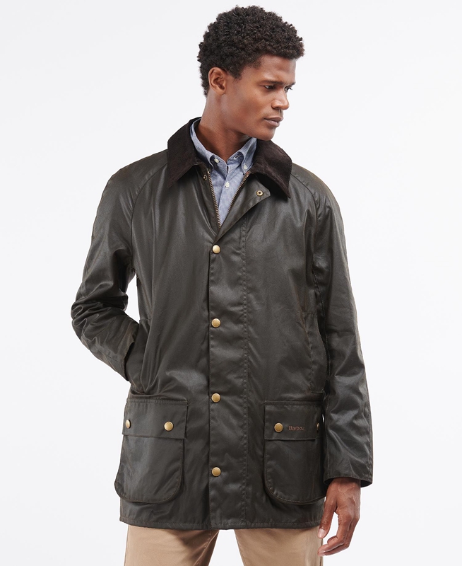 Barbour Beausby Férfi Viaszos Kabát Olivazöld | 497563-DKS
