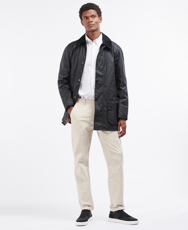 Barbour Beausby Férfi Viaszos Kabát Sötétkék | 127489-CRT