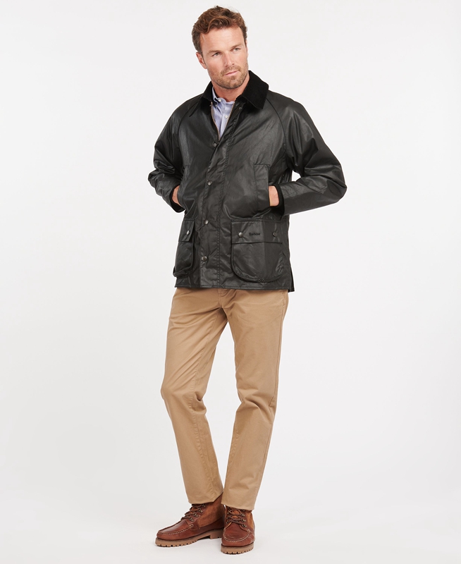 Barbour Bedale® Férfi Viaszos Kabát Fekete | 075823-AJX