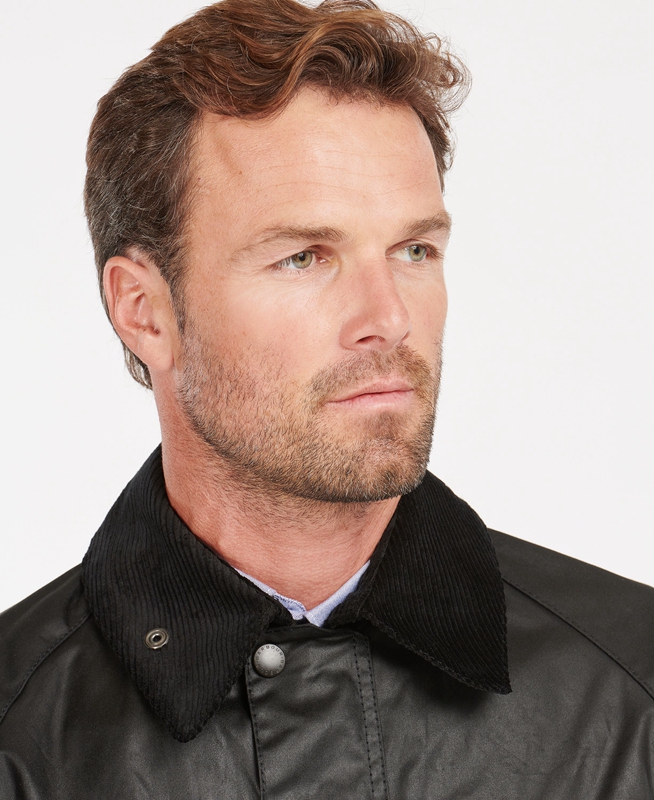 Barbour Bedale® Férfi Viaszos Kabát Fekete | 075823-AJX