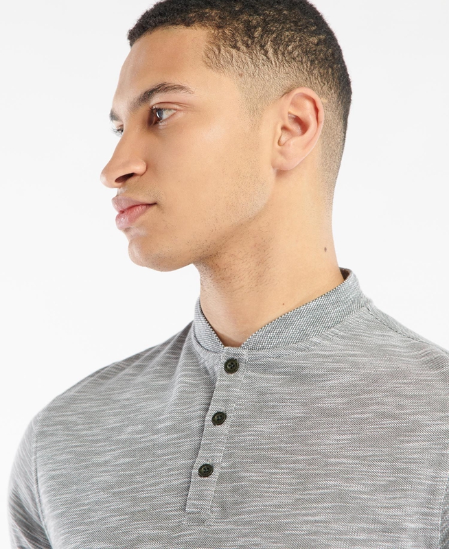 Barbour Belgrave Sport Neck Férfi Póló Szürke | 264715-GXJ