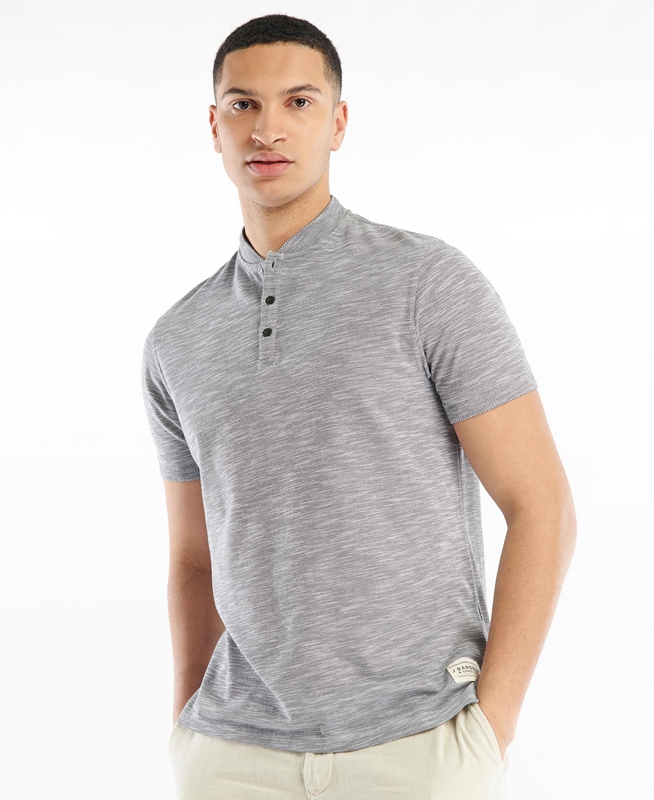 Barbour Belgrave Sport Neck Férfi Póló Szürke | 264715-GXJ