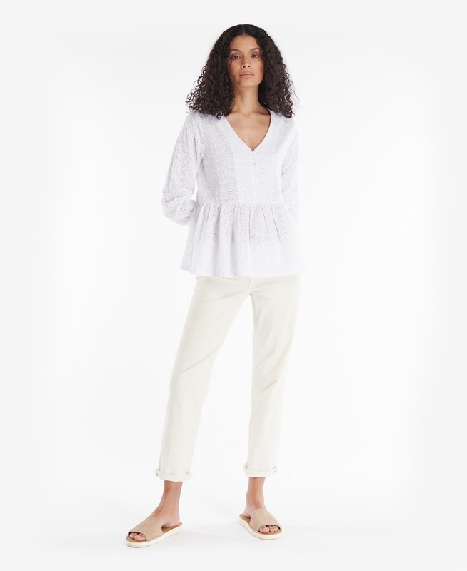 Barbour Bindweed Top Női Ingek Fehér | 218509-YNB