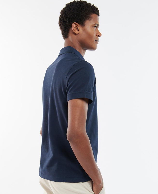 Barbour Birkhill Férfi Polo shirts Sötétkék | 135269-MJD