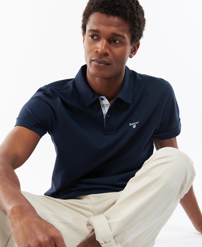 Barbour Birkhill Férfi Polo shirts Sötétkék | 135269-MJD
