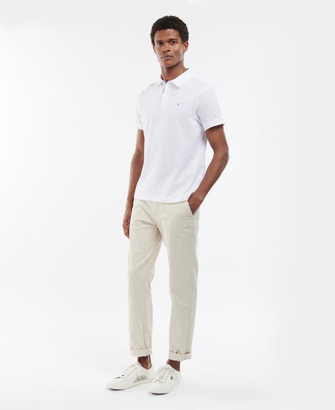 Barbour Birkhill Férfi Póló Fehér | 019286-OQE