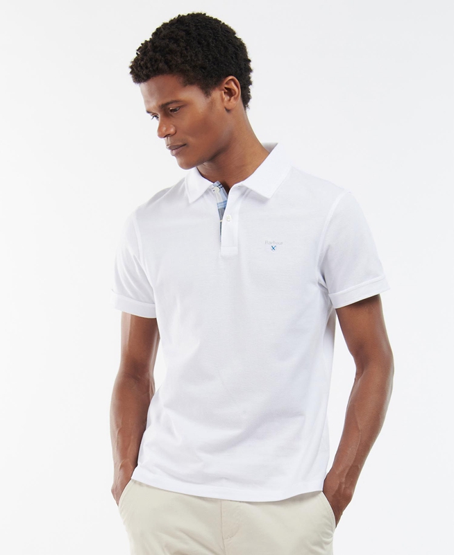 Barbour Birkhill Férfi Póló Fehér | 019286-OQE