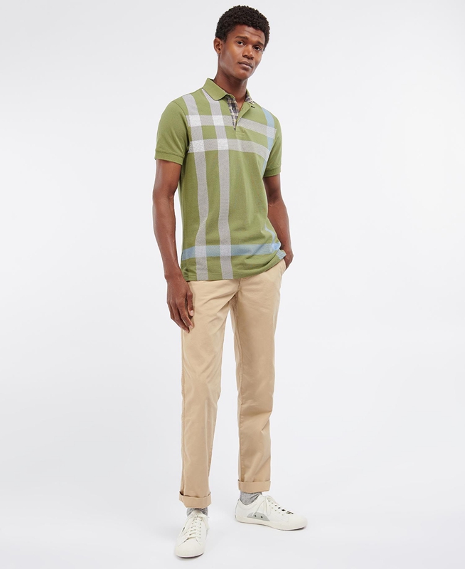 Barbour Blaine Férfi Polo shirts Zöld | 042987-WOJ