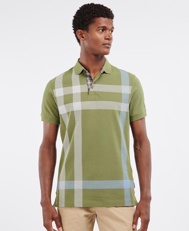 Barbour Blaine Férfi Polo shirts Zöld | 042987-WOJ