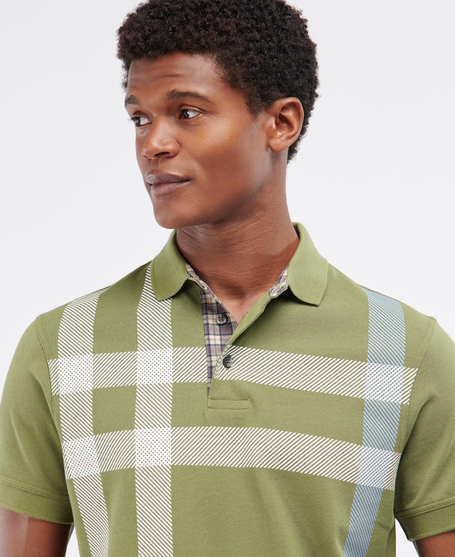 Barbour Blaine Férfi Polo shirts Zöld | 042987-WOJ