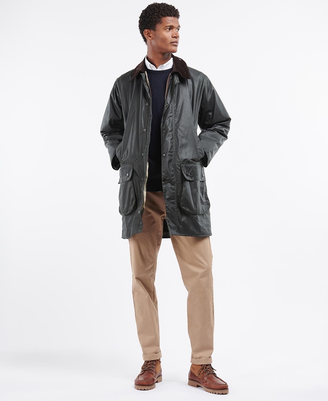 Barbour Border® Férfi Viaszos Kabát Fekete | 423978-CYF