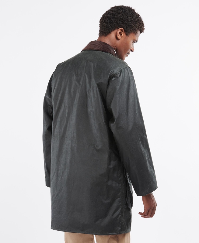 Barbour Border® Férfi Viaszos Kabát Fekete | 423978-CYF