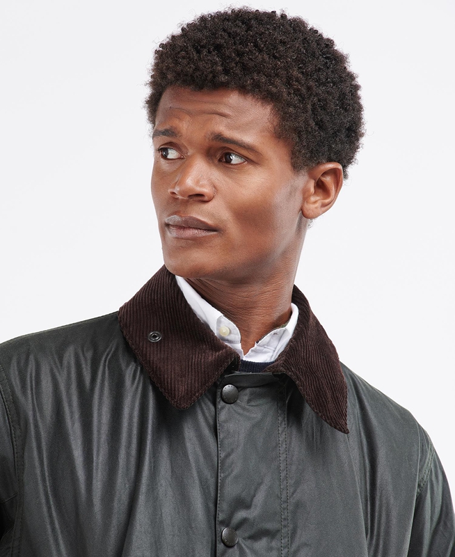 Barbour Border® Férfi Viaszos Kabát Fekete | 423978-CYF