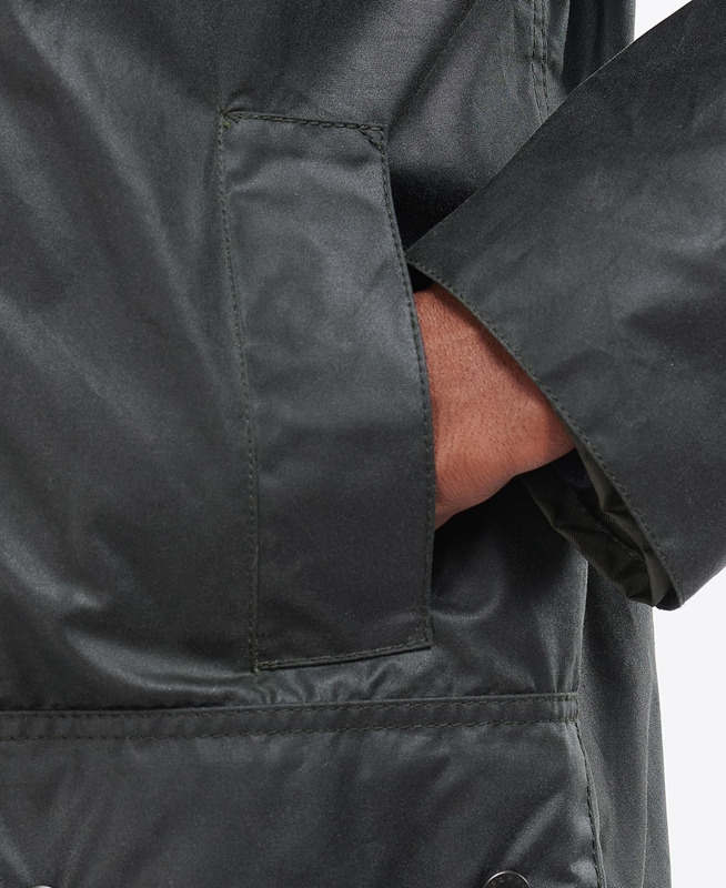 Barbour Border® Férfi Viaszos Kabát Fekete | 423978-CYF