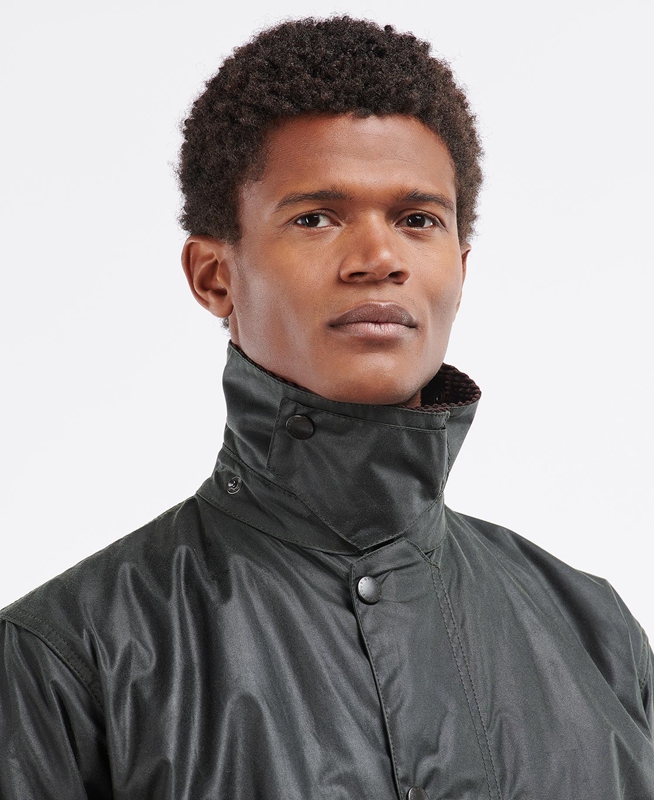 Barbour Border® Férfi Viaszos Kabát Fekete | 423978-CYF