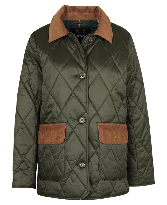 Barbour Bragar Női Vattázott Kabát Olivazöld | 875104-LDX