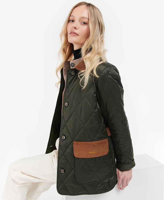 Barbour Bragar Női Vattázott Kabát Olivazöld | 875104-LDX