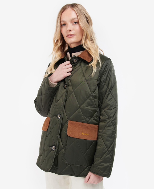 Barbour Bragar Női Vattázott Kabát Olivazöld | 875104-LDX