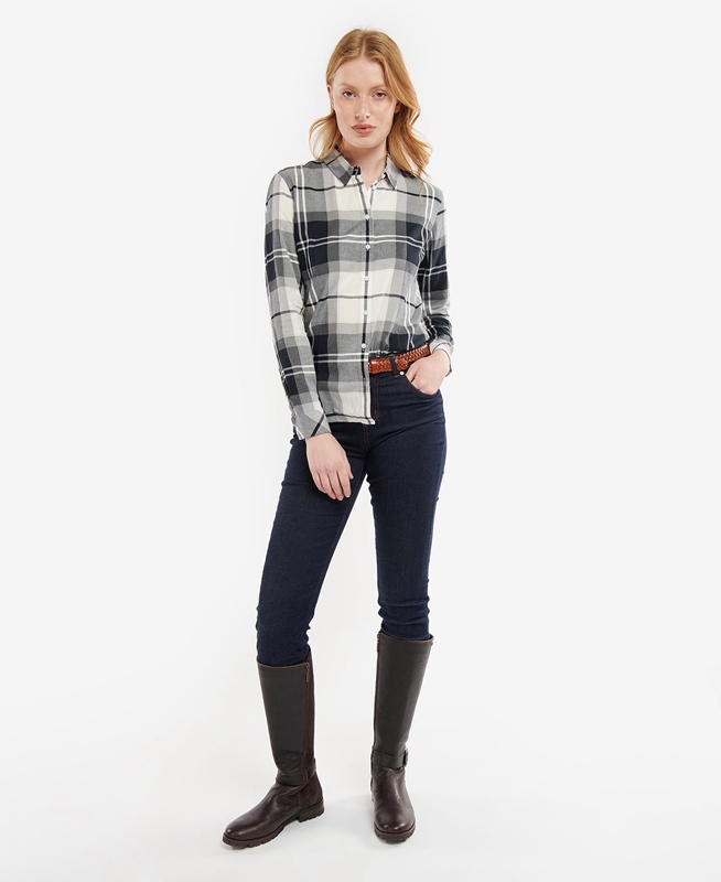 Barbour Bredon Női Ingek Fekete Szürke | 743169-QNI
