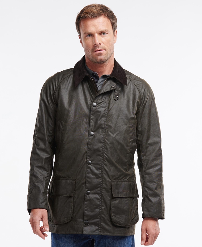 Barbour Bristol Férfi Viaszos Kabát Olivazöld | 526089-TOH