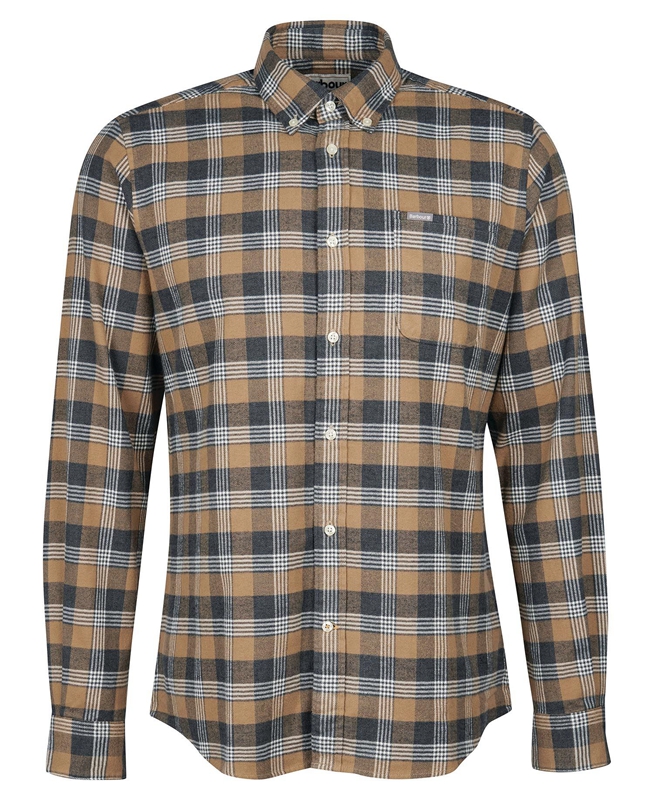 Barbour Brockwell Tailored Fit Férfi Ingek Bézs | 053692-GXE