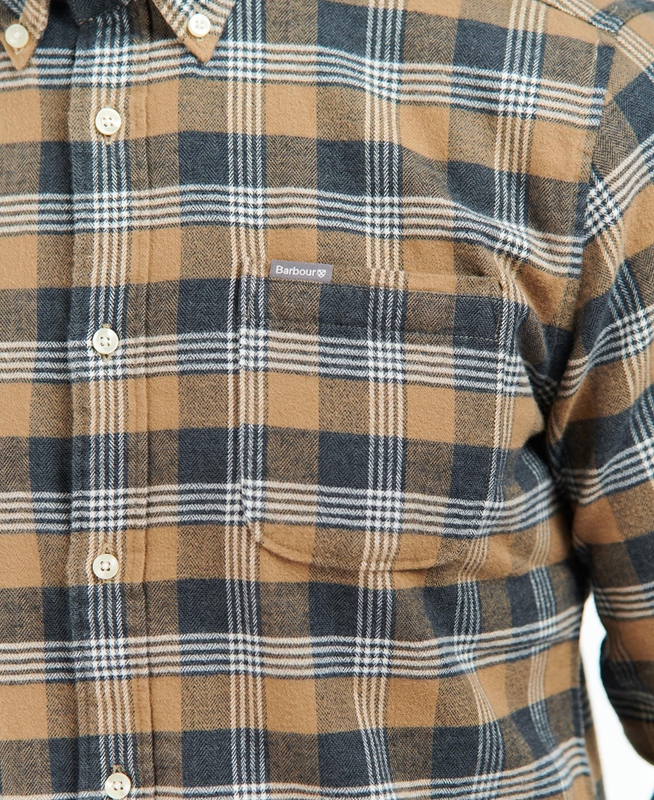Barbour Brockwell Tailored Fit Férfi Ingek Bézs | 053692-GXE