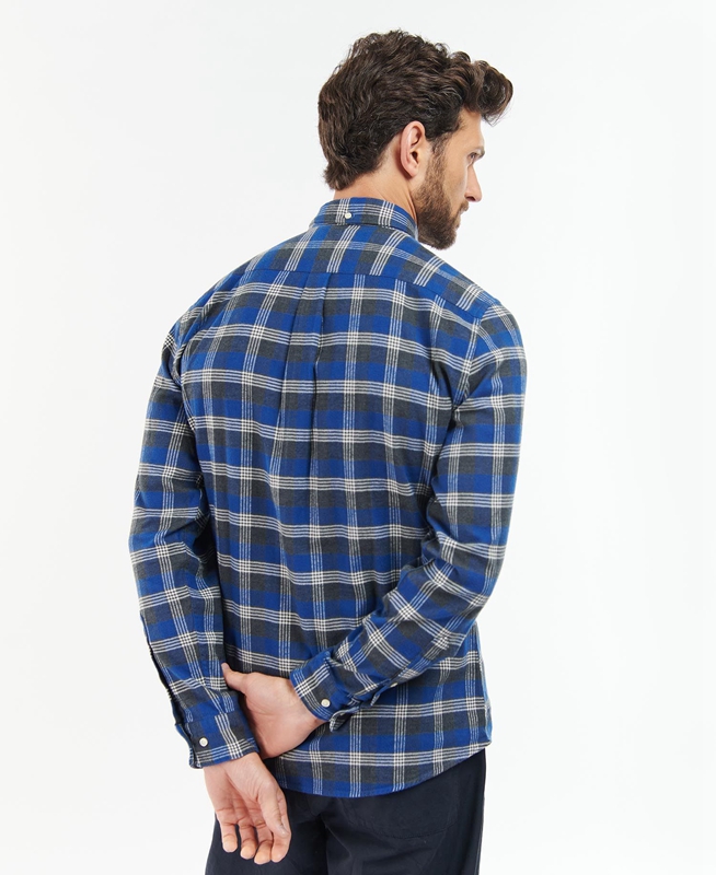 Barbour Brockwell Tailored Fit Férfi Ingek Kék | 521049-EID