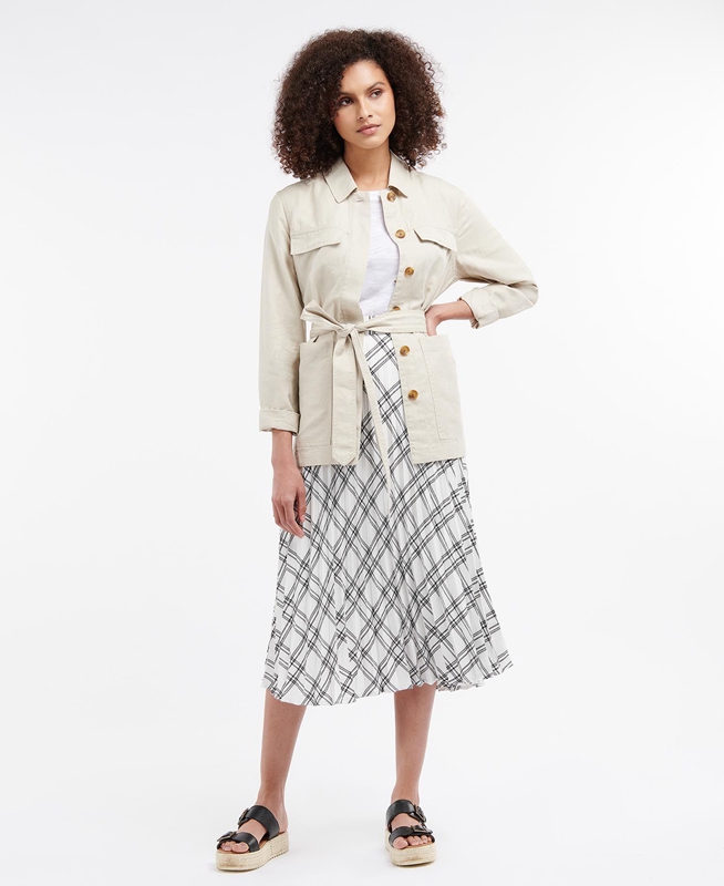 Barbour Brook Női Ruha Fehér | 368457-PMI
