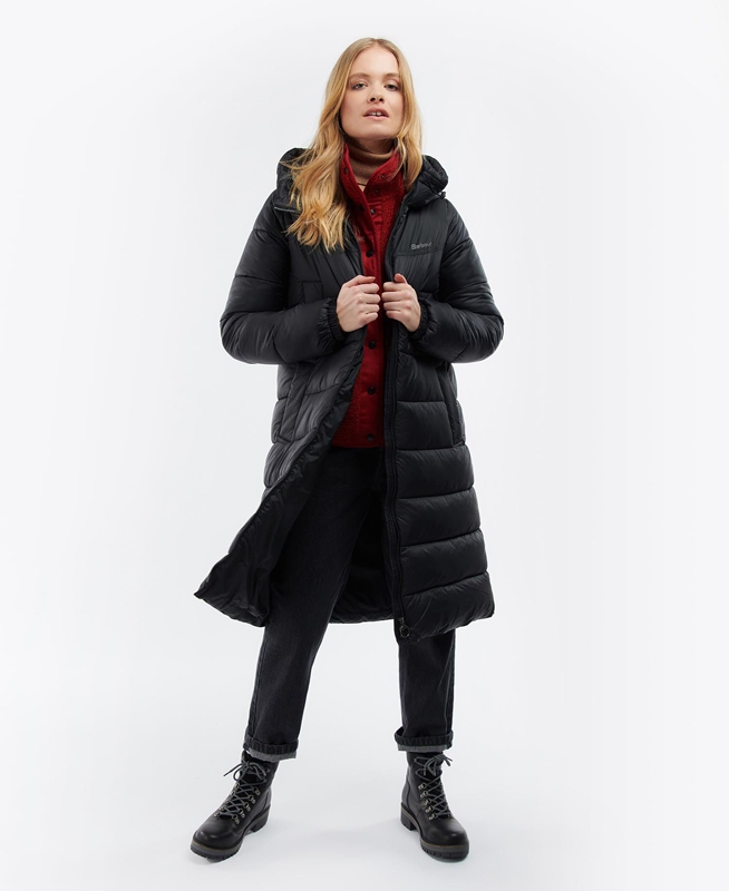 Barbour Buckton Női Vattázott Kabát Fekete | 271306-XYH