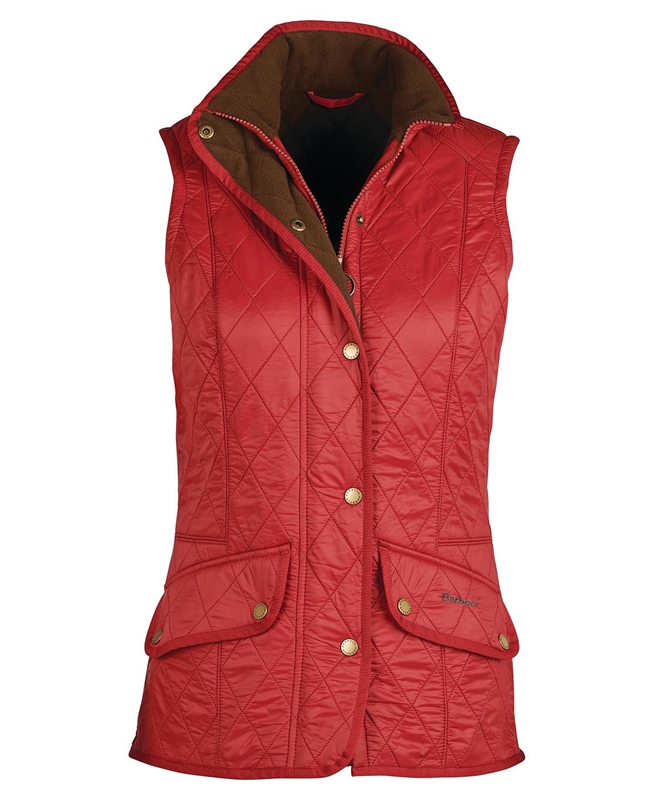 Barbour Cavalry Női Mellény Piros | 230875-TPA