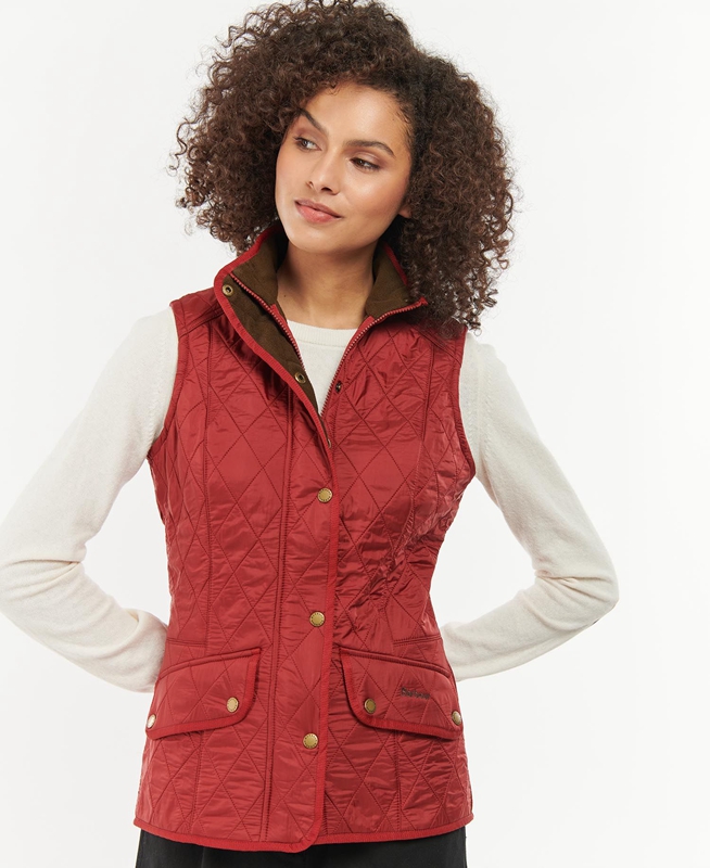 Barbour Cavalry Női Mellény Piros | 230875-TPA