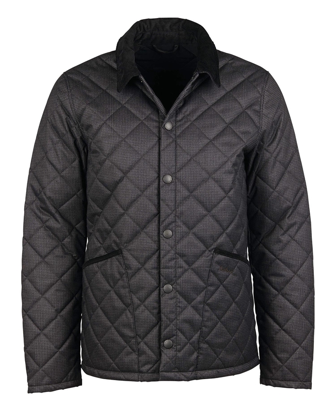 Barbour Checked Heron Férfi Vattázott Kabát Fekete | 896501-GYF