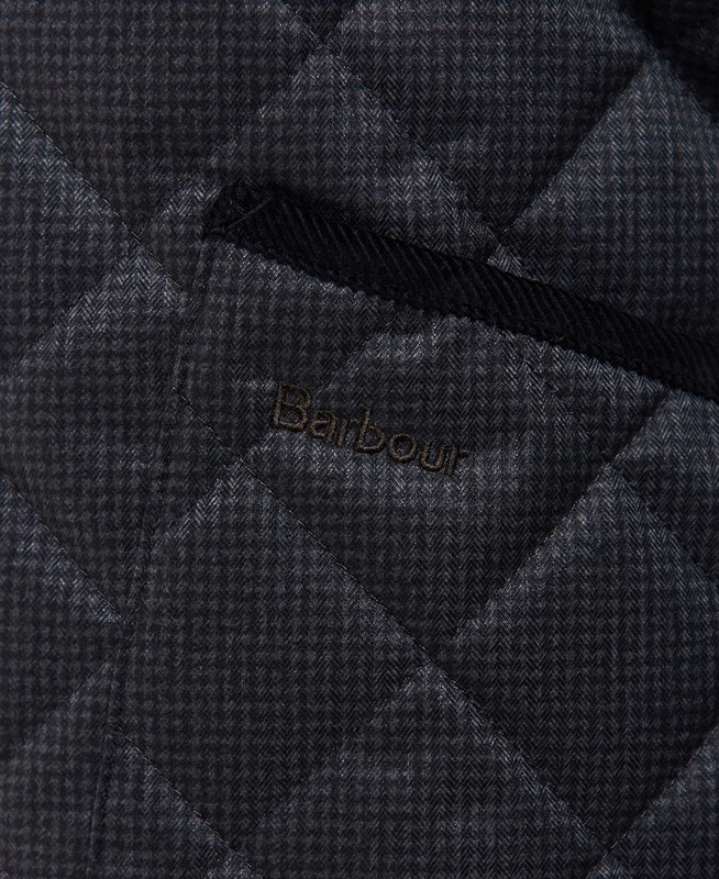 Barbour Checked Heron Férfi Vattázott Kabát Fekete | 896501-GYF