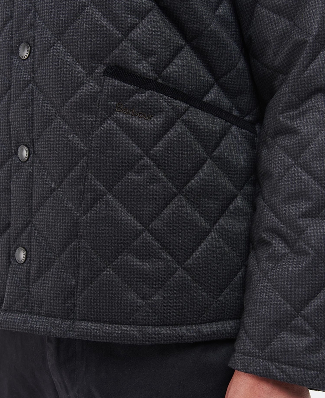 Barbour Checked Heron Férfi Vattázott Kabát Fekete | 896501-GYF
