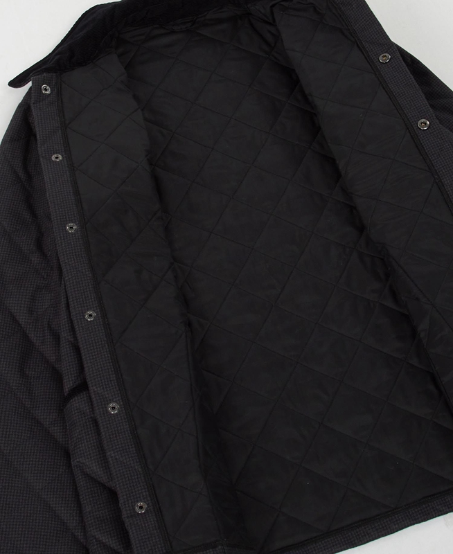 Barbour Checked Heron Férfi Vattázott Kabát Fekete | 896501-GYF