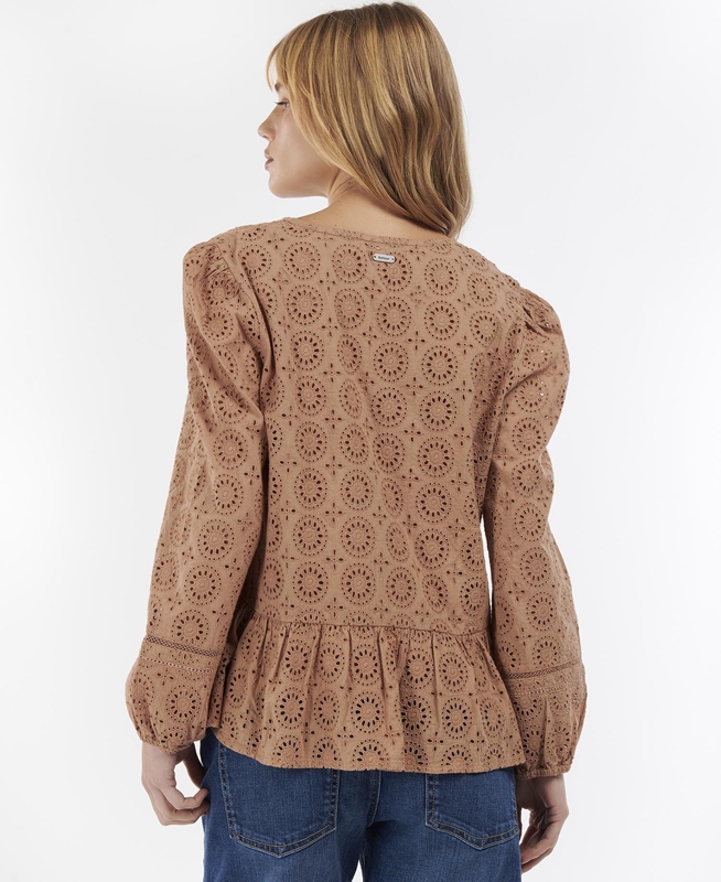 Barbour Cherbury Top Női Ingek Barna | 190762-HCQ