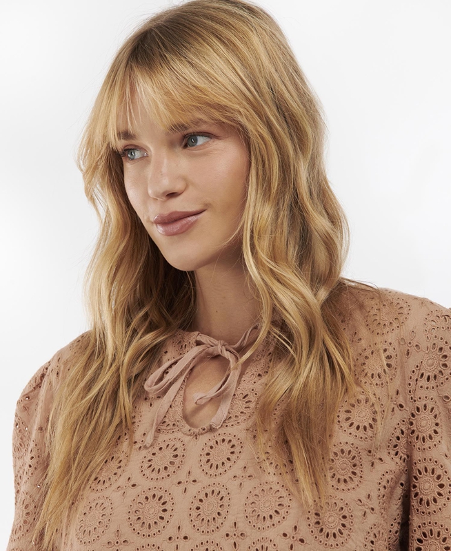 Barbour Cherbury Top Női Ingek Barna | 190762-HCQ