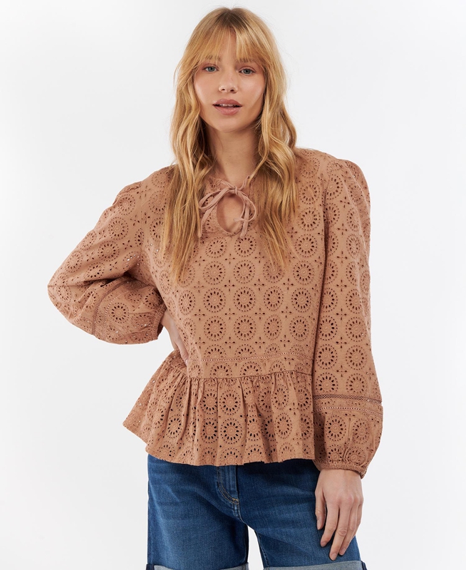 Barbour Cherbury Top Női Ingek Barna | 190762-HCQ