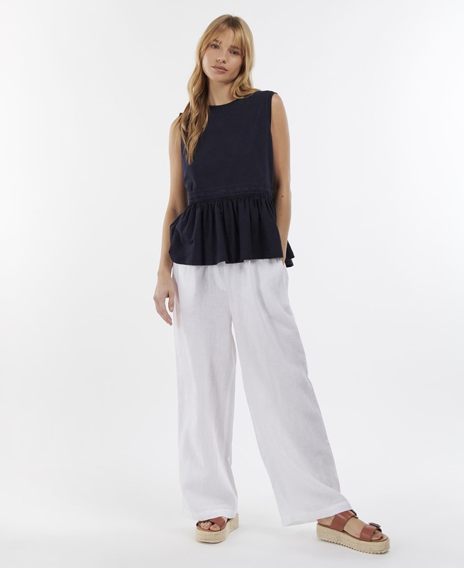 Barbour Cherbury Trousers Női Nadrág Fehér | 907816-DAI