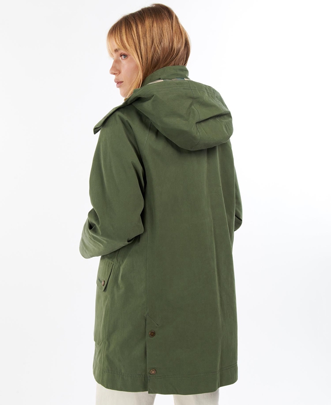 Barbour Clary Női Vízálló Kabát Zöld | 745918-JZR