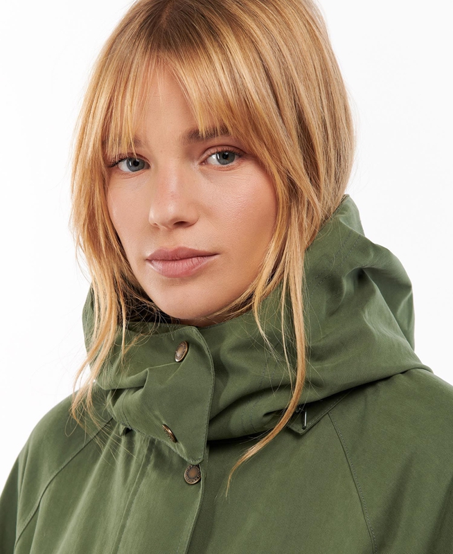Barbour Clary Női Vízálló Kabát Zöld | 745918-JZR