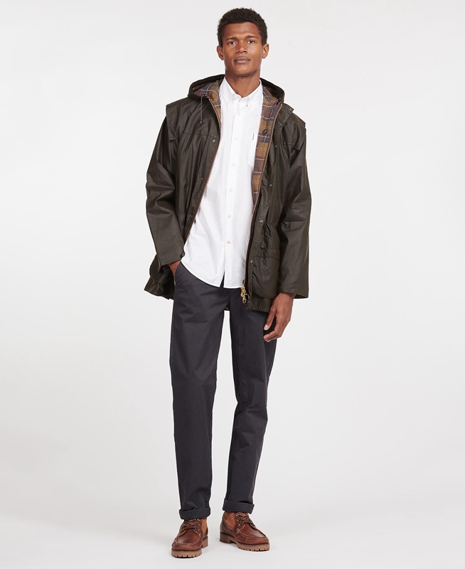 Barbour Classic Durham® Férfi Viaszos Kabát Olivazöld | 485673-ZPO