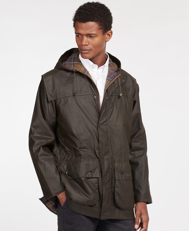 Barbour Classic Durham® Férfi Viaszos Kabát Olivazöld | 485673-ZPO