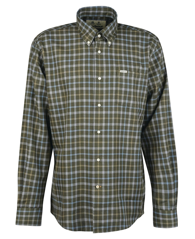 Barbour Coll Thermo Férfi Ingek Olivazöld | 809632-AVW