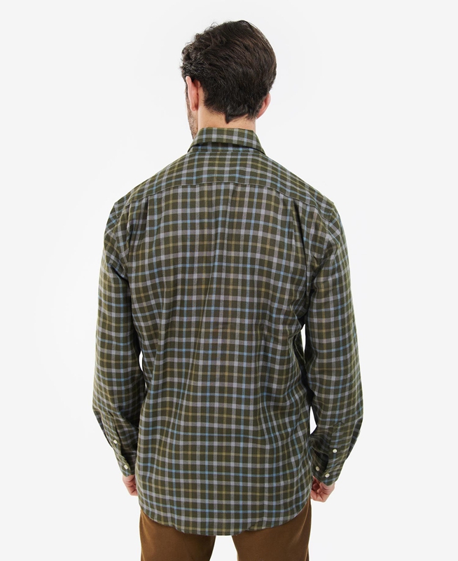 Barbour Coll Thermo Férfi Ingek Olivazöld | 809632-AVW
